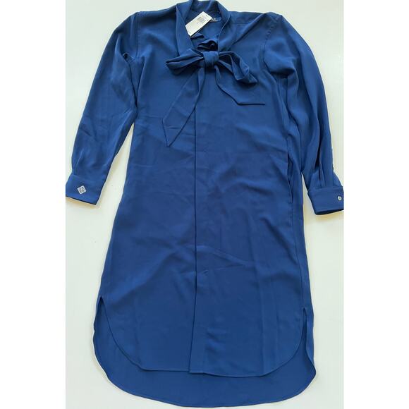 Polo Ralph Lauren Women's Tie Neck Long Sleeve Shirtdress Blue Size 8 $298 NWT - Picture 12 of 16